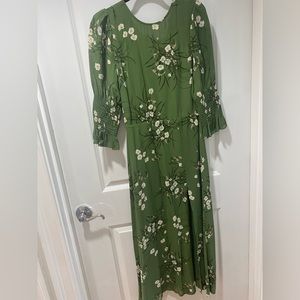Green floral reformation dress